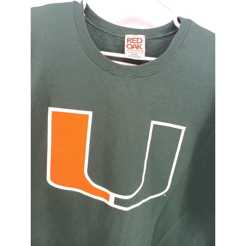 Red Oak Mens XL/XG Long Sleeve Pullover Sweater NCAA ACC Miami Hurricanes